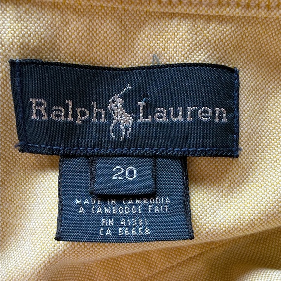 Polo by Ralph Lauren Kids Yellow Button Down Shirt - Picture 4 of 4